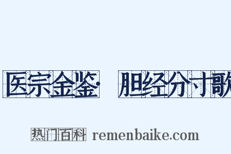 医宗金鉴·胆经分寸歌是什么意思的图片
